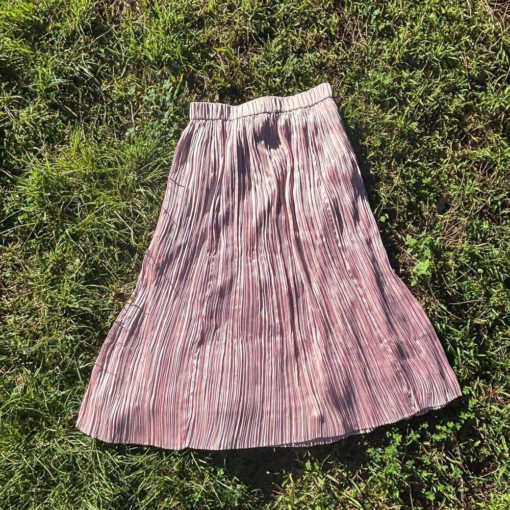 Nordstrom Pink Pleated Midi Skirt — Balletcore / Coquette Aesthetic (S)